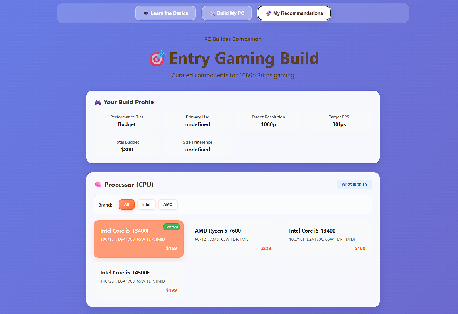 PC Builder Companion - Project Image